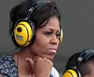Michelle Obama was greeted