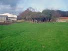 Walled garden greenhouse site. Looking north with a modern Home Farm barn on - via Daymix
