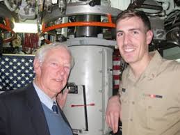 Navy League president Cornelis van Vliet, with his nephew Peter Van Vliet, who is an engineering officer aboard Annapolis - IMG_1131