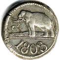 1808 - Ceylon - Double Rix Dollar