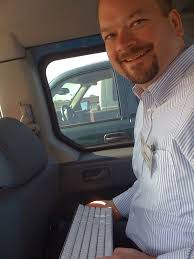 Here is Youngling James Deaton in the back seat of Lance&#39;s Honda Element, trying out the keyboard: James Deaton with Lance&#39;s bluetooth Mac keyboard in his ... - 2448579407_a5dc445995