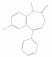 Diazepam has the following structural formula: