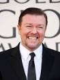 Ricky Gervais holds a