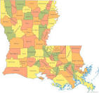 <b>Louisiana</b> County Map: