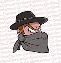 cartoon vector illustration of a bandit