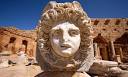 Medusa head. Head of Medusa, at the Severan Forum, Leptis Magna, Libya.