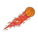 basketball on fire acrylic cut out from Zazzle