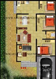 Gambar Berwarna Sketsa Rumah Sederhana