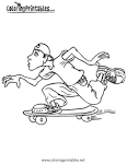 Skateboarding coloring page