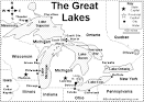 Great Lakes Map/Quiz Printout - EnchantedLearning.