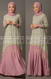 Contoh Model Baju Muslim Terbaru Motif Floral Cantik