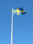 Swedish flag mast public - via Daymix