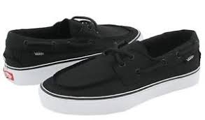 Vans Zapato Del Barco Canvas Black White Mens Shoes Boat Shoes ...