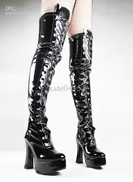 Black Ladies Long Boots,Women's Evening Boots,Pu Leather Boots ...