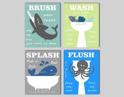 Kids Bathroom Print - Kids Bath Wall Art - Bathroom Rules - CHOOSE ...