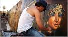 An artist painting a blast