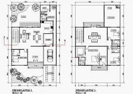 Denah Desain Rumah Minimalis Modern 4 Kamar Tidur 3D