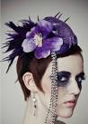 DeathGlam purple princess raccoon skull fascinator - MADE TO ORDER