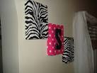 Zebra fabric wall hangings wall decor monogram pink by MadMosaics