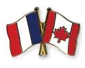 Crossed Flag Pins France-Canada Flags