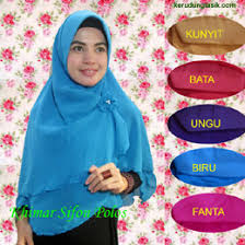Grosir Jilbab Khimar Cantik Terbaru: Khimar Sifon Polos