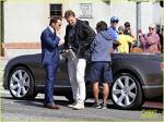 Liam Neeson Films Entourage Movie Scenes with Jeremy Piven.