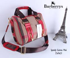 Grosir Tas Branded Murah, BURBERRY SPEEDY MINI CANVAS - Agen Tas Murah