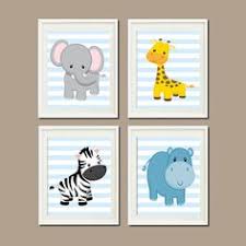 SAFARI Animal Wall Art, Animal Nursery Artwork, Zoo Jungle Theme ...