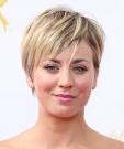 Kaley Cuoco Short Straight Casual Hairstyle - Medium Blonde.