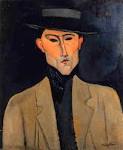 Amedeo Modigliani - Portrait of a Man with Hat (aka Jose Pacheco) - AMEDEO-MODIGLIANI-PORTRAIT-OF-A-MAN-WITH-HAT-AKA-JOSE-PACHECO-