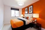 Design Bedroom White and Orange | Minimalist Interior Design
