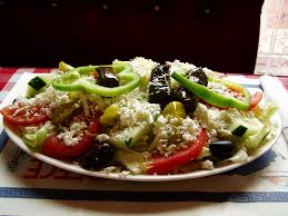Greek salad with Fennel salad dressing