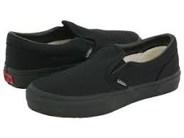 Vans All Black Classic Slip on Mens Womens Canvas Shoes All Sizes ...