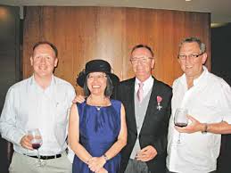 Mr Seabourne with his wife, Joan (a retired Chief Inspector), Iain Grant (right) and Simon Monaghan shortly after ... - n24e