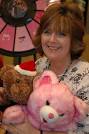 Lorraine Pino, Tourism Manager, with just a few of the 'mountain' of bears