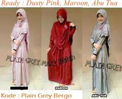 GROSIR BAJU DAN BUSANA MUSLIM PLAIN GREY BERGO | Pabrik Baju Rajut ...