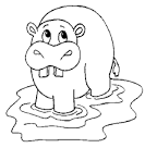 Hippo coloring page