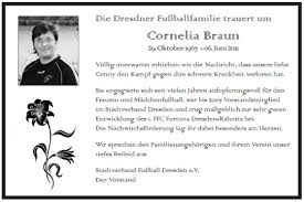Die Dresdner Fußballfamilie trauert um Cornelia Braun \u0026amp; Alexander Mägel. veröffentlicht von Administrator am 14.06.2011 um 16:23 Uhr - cornelia_braun