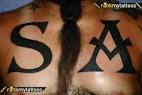 San antonio lettering Tribal Tattoo