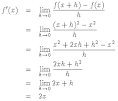 Derivatives -- Determining the Derivative of a Function as a Limit