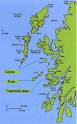 Map of the Hebrides - Tireee, Canna, Treshnish Isles