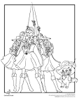 Barbie and 3 Musketeers coloring page