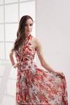 Print Flora Floor Length Silk Like Satin Date Dress Flora Cross ...