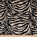 Velboa Faux Fur Zebra Black/Brown - Discount Designer Fabric - Fabric.