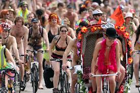 Yup, the naked bike ride was exactly what it sounds like.