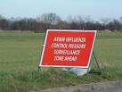 Close up of an avian influenza (bird flu) sign on a minor road between Swan - via Daymix