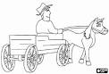 Horse and Cart coloring page