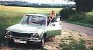 Karen with my 1977 Peugeot 504