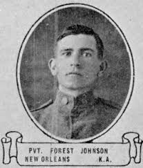 JOHNSON, Forest, New Orleans. (Jefferson or Orleans Parish): Note #1: Forest Johnson Private First Class, U.S. Army - Pvt-Forest-Johnson