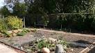Garden with vegetable patch and bower. There is a pumpkin ready for - via Daymix